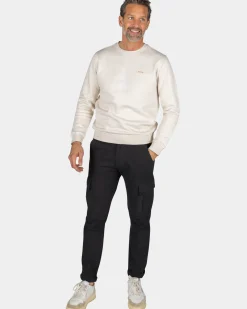 Ecru trui met ronde hals - Powder Sand