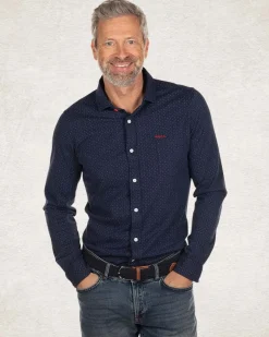 Effen blauw katoenen overhemd - Pitch navy