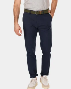 Effen chino met stretch - Traditional Navy
