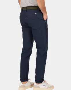 Effen chino met stretch - Traditional Navy