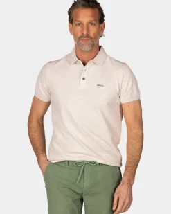 Effen katoenen beige polo