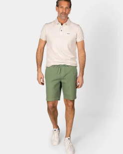 Effen katoenen beige polo