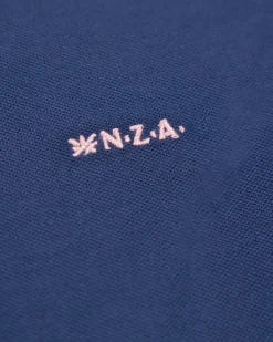 Effen katoenen blauwe polo