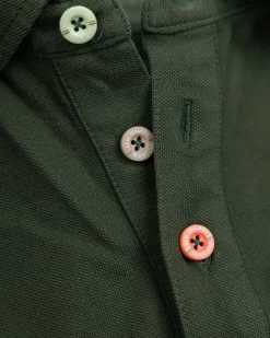 Effen katoenen donkergroene polo