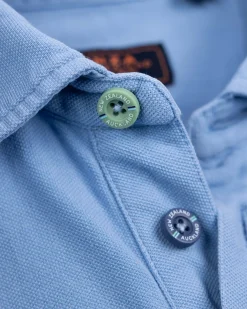 Effen katoenen felblauwe polo
