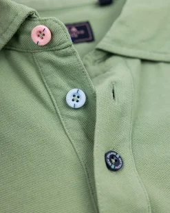 Effen katoenen lichtgroene polo