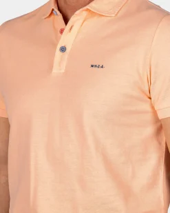 Effen katoenen lichtoranje polo
