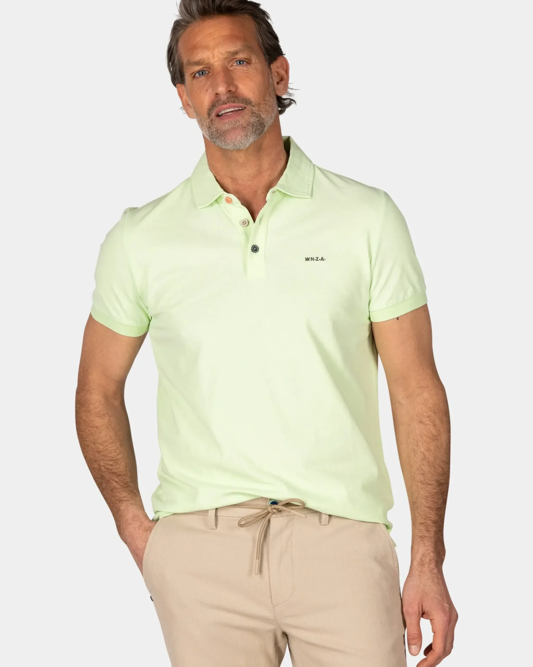 Effen katoenen mintgroene polo