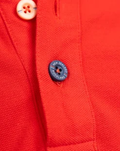 Effen katoenen roodoranje polo