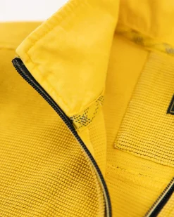 Effen katoenen sweater met halve rits stoke yellow