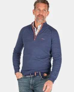 Effen katoenen trui - Dusk Navy