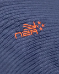 Effen katoenen trui met rits - Dusk Navy