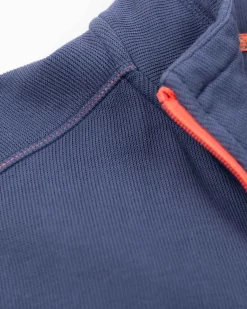 Effen katoenen trui met rits - Dusk Navy