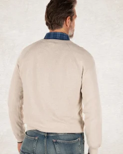 Effen katoenen trui met ronde hals - Shadow White