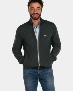 Effen katoenen vest - Dark Pine