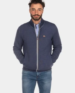 Effen katoenen vest - Key Navy