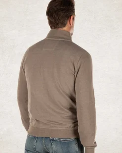 Effen katoenen vest met stretch groen