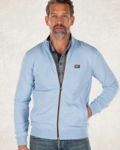 Effen katoenen vest met stretch Pale Blue