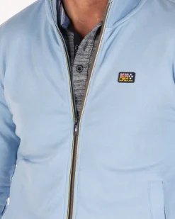Effen katoenen vest met stretch Pale Blue