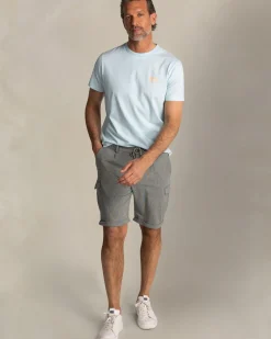 Effen lichtblauw katoenen t-shirt met ronde hals