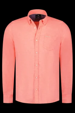 Effen linnen overhemd in veel kleuren - Fury Pink