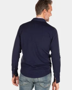 Effen overhemd met lange mouwen - Traditional Navy