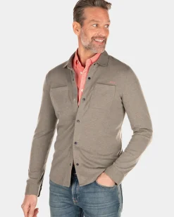Effen overhemd met lange mouwen - Misty Army