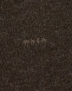 Effen pullover met halve rits - Smoked Green