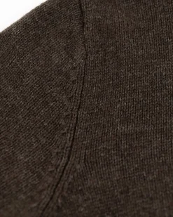 Effen pullover met halve rits - Smoked Green