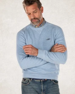 Effen sweater met ronde hals - Pale Blue
