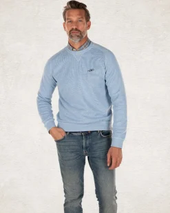 Effen sweater met ronde hals - Pale Blue
