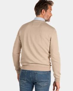 Effen sweater met ronde hals - Shimmering Sand