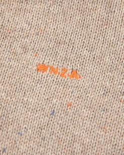 Effen trui met halve knoopssluiting - Sahara Sand