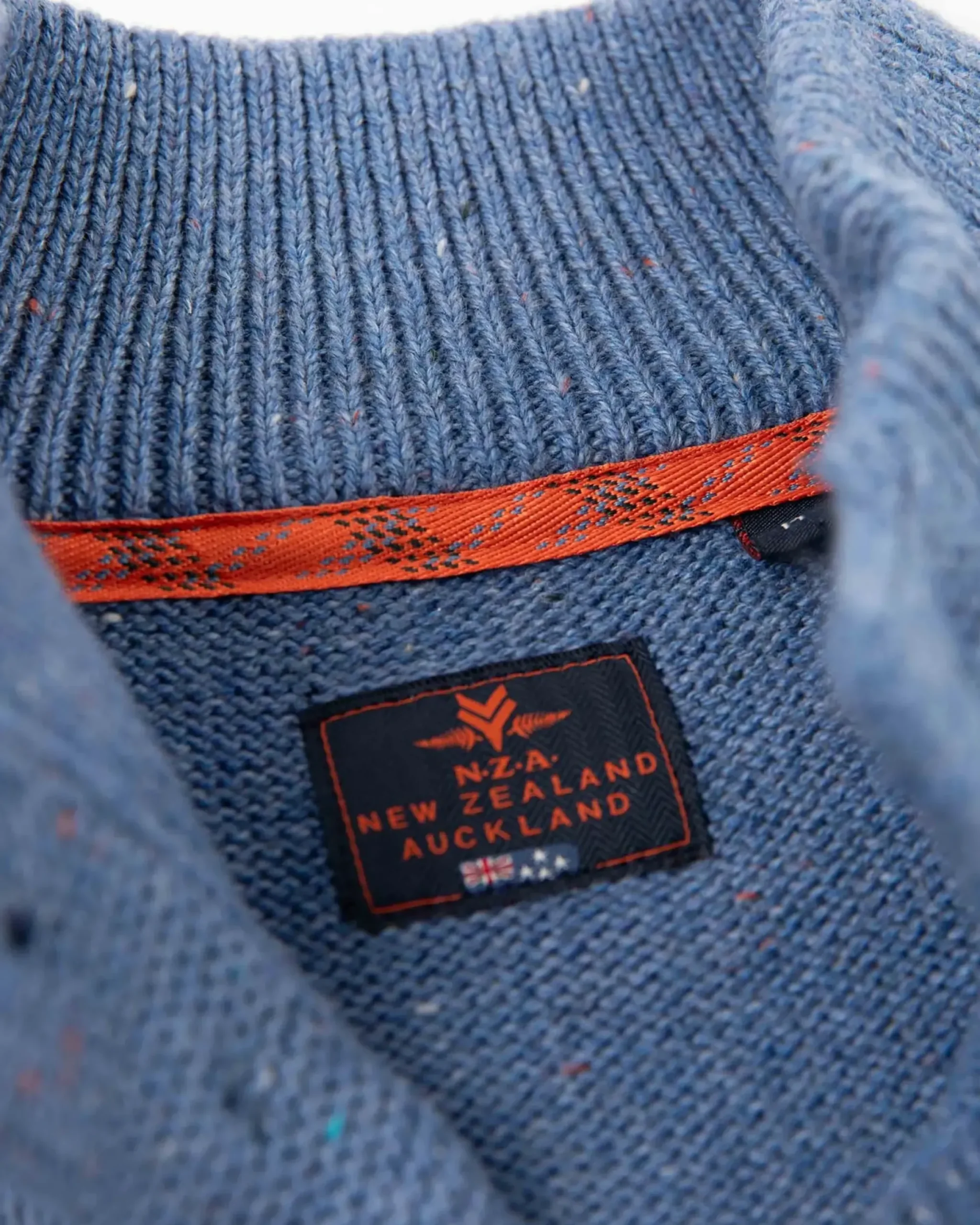 Effen trui met halve knoopssluiting - Cloudy Blue