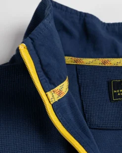 Effen trui met halve rits Arapohue - Storm Blue