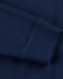 Effen trui met halve rits Arapohue - Storm Blue