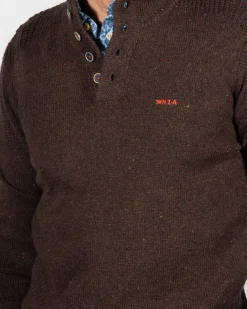 Effen trui met knopen Brownlee - Clay Brown