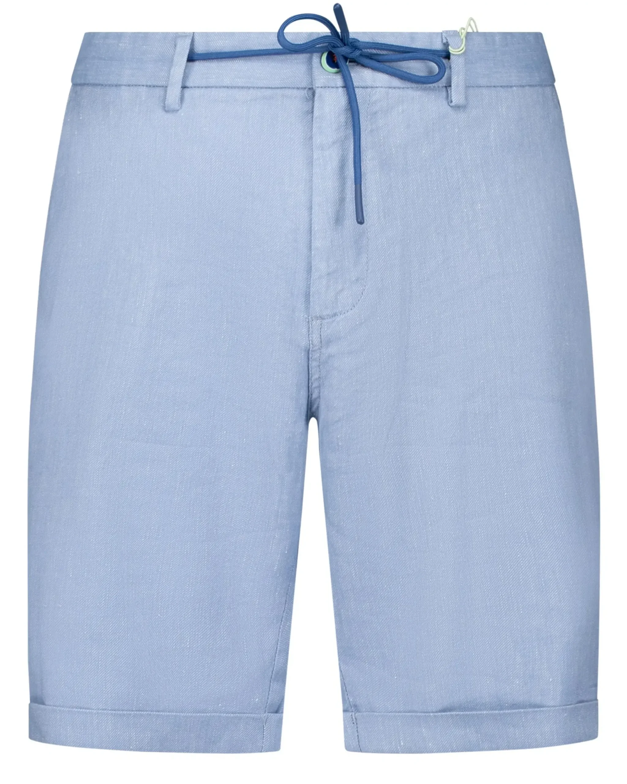 Felblauw linnen stretch short