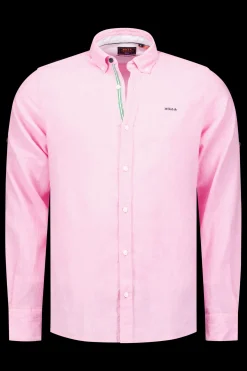 Felgekleurd effen overhemd - Bright Pink