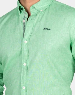 Felgekleurd effen overhemd - Fresh Green
