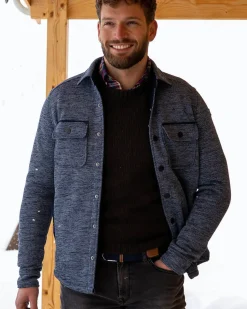 Fleece overshirt Frankton - Steady Navy