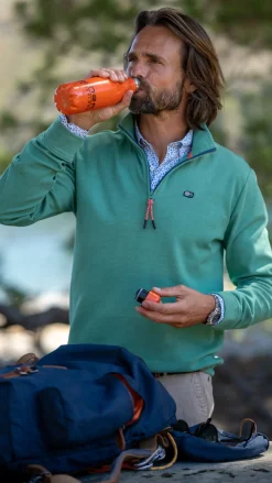 Fleece sweater met rits - Amazon Green