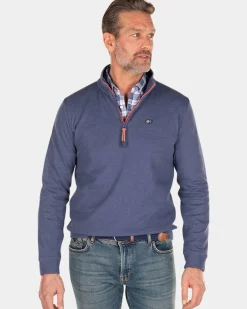 Fleece sweater met rits - Dusk Navy