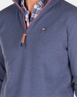 Fleece sweater met rits - Dusk Navy