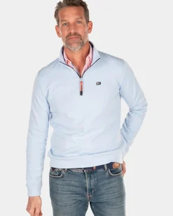 Fleece sweater met rits - Rhythm Blue
