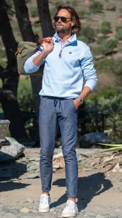 Fleece sweater met rits - Rhythm Blue