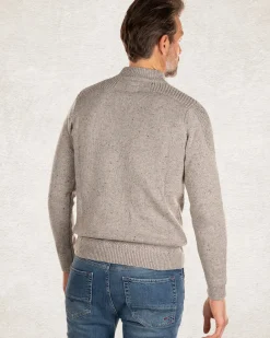 Gebreide effen coltrui - Grey Melange