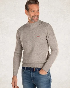 Gebreide effen coltrui - Grey Melange