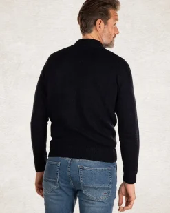 Gebreide effen coltrui - Pitch navy