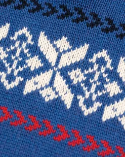 Gebreide trui met halve knoopssluiting - Bright Water Blue